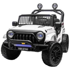 White 24V Kids Electric Car 2 Seater Ride on Toy 6mph Truck with Remote LED+MP3 picture