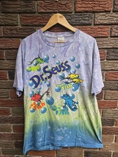 Vintage 1997 Dr. Seuss One Fish Two FishAll-Over Print Tie-Dye T Shirt XL picture