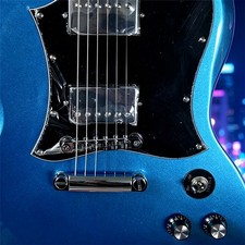 US Shipping Custom SG Blue-silver Electric Guitar Chrome Parts Real shot image picture