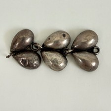 Vintage Articulated Silver Tone Metal Fishing Lure Jointed 3 Section 2.25