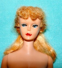 Vintage BARBIE DOLL  #5 Blonde PONYTAIL Poodle Bangs Greasy Face picture