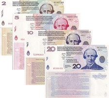 Argentina Set 4 Pcs 2 5 10 20 Pesos 2006 Emergency Note LECOP P SNL picture