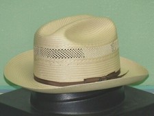 STETSON 10X SHANTUNG STRAW VENTED OPEN ROAD WESTERN HAT picture