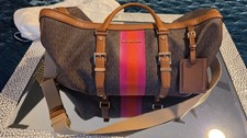 Authentic MICHAEL KORS - Bedford Travel Extra-Large Logo Stripe Weekender Bag picture