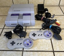 Nintendo SNES Super Nintendo Console w/ 2 Controllers And Power Cords - Tested picture