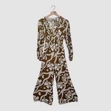 O’Neil Zadie Women’s Size S Green Floral Print Viscose Long Sleeve Jumpsuit picture