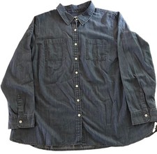 Talbots Blue Denim Button-Up Shirt Big 2X Big & Tall Long Sleeve Pockets picture