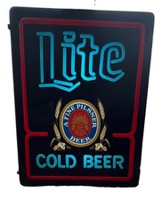 Vintage Miller Lite Cold Beer Lighted Sign Miller Brewing Company Breweriana picture