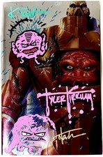TMNT #1 NYCC Battle Damage Krang Signed Remarques Eastman & Kirkham Foil Edition picture