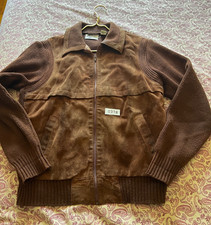 Silton California Vintage Suede & Knit Full-Zip Jacket L picture