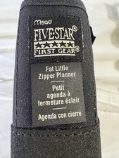 Vintage 1996 Mead Five Star Black Fat Little Zipper Planner Monthly Organizer picture