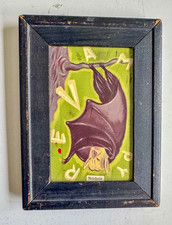 Ryan Heshka Bat Illustration 2005 Framed Art 5x7 Vintage Contemporary Pop Art picture