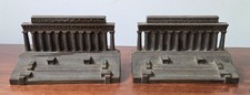 Vintage B&H Bradley & Hubbard Lincoln Memorial Cast Metal Bookends Pair USA picture