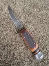 Vintage Henley & Co Solingen Germany Hunting Knife Stag Handle trout and bird 5