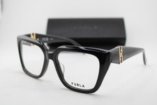 NEW FURLA VFU866 COL.0700 BLACK GOLD AUTHENTIC EYEGLASSES 54-17 picture