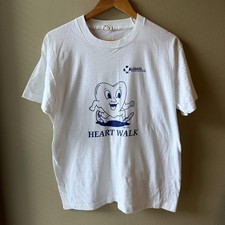 Vintage 1987 Heart Walk Screen Stars Graphic T-Shirt XL Made in USA picture