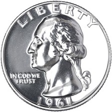 1961 (P) Washington Quarter Gem Proof 90% Silver picture
