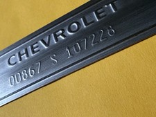 CHEVY ‘CHEVROLET DD’ DOOR DASH TAG DATA SERIAL NUMBER PLATE **EMBOSSED** w/ VI# picture
