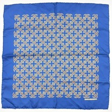 Hermes Carre 45 Rope Ring Motif Silk Scarf Blue Ivory Red Excellent w/Tag picture