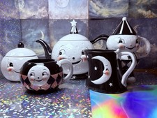 Johanna Parker Carnival Cottage Laughing Luna Moon 5 Piece Tea Set Lot picture