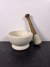 Beautiful Antique J. & G. Meakin White Ironstone Apothecary Mortar & Pestle picture