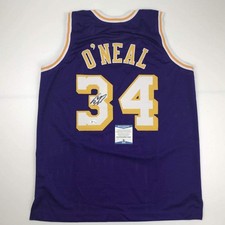 Autographed/Signed SHAQUILLE SHAQ O'NEAL Los Angeles Purple Jersey BAS COA picture