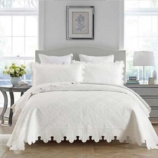 3Pcs 100% Cotton Oversized Bedspread Set Coverlet Set Lightweight Quilt Set TK picture