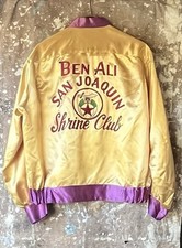 Vintage 1940’s Satin Bowling embroidered Two Tone Jacket Conmar Autograph L picture