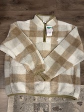 New Nike Sportswear Men's XL Sherpa Fleece 1/4 Zip Mock Neck Plaid picture