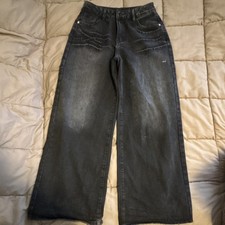 Black Y2K Vintage Grunge Skater Jeans Relaxed Fit, Loose picture