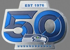 Seattle Seahawks 50th Anniversary Patch TPU Plastic Metallic New picture
