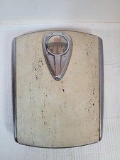 Vintage MCM Borg Bathroom Scale Green Beige Chrome WORKS USA 1950’s picture