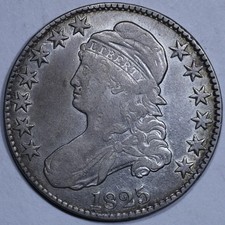 1825 Capped Bust Half Dollars - 50c Raw VF+/XF - Nice Coin picture
