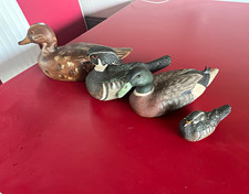 Vintage Hand Carved Wooden Duck Decoys Collection - Set of 4  picture
