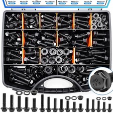 400Pcs Metric Flange Bolt Assortment, Nuts and Bolts Assortment Kit, 10.9 Grade picture