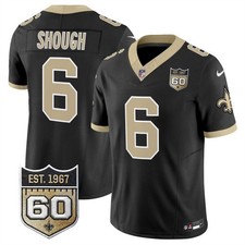 Saints #6 Tyler Shough Black 2026 F.U.S.E 60th Anniversary Patch Jersey Stitched picture