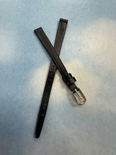 8 mm VINTAGE HIRSCH  STANDARD CALF WR  LADIES BLACK WATCH BAND 7.5