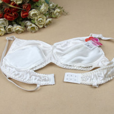 Womens Summer Thin Bra 100% Silk 34B 36B 38B 40B 42B 44B White Black Sleep Bra picture
