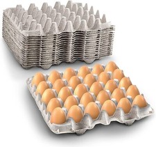 MT Products Pulp Flat Egg Cartons | Stores 30 Large to Small Eggs - Pack of 15 picture
