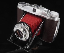 Agfa Isolette II f3.5 Solinar - NEW Brown Leatherette & RED Bellows  picture