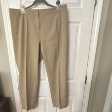 Talbots Heritage 18W Khaki Cotton Blend Expandable Waist Zip-Up 27.5 Inseam picture