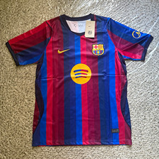 Nike FC Barcelona Dri-FIT Soccer Jersey Blue Red Striped Size M picture