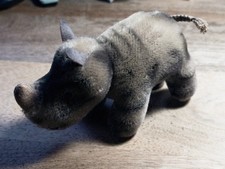 Steiff Nosy Rhino Rhinoceros Mohair Plush Vintage Germany w/ Original Chest Tag picture