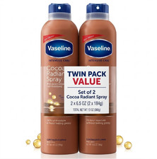 2 pk  Vaseline Spray On Lotion Spray Moisturizer Cocoa Radiant 6.5 oz picture