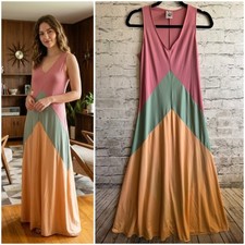 Vintage Joshua Tree California 70’s V-Neck Sleeveless Maxi Dress S/M picture