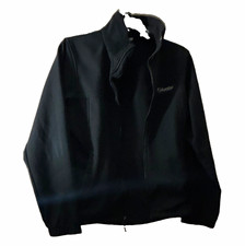 Columbia Men's XS Black Cotton Full-Zip Jacket Stand-Up Collar Logo Short picture