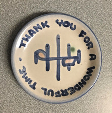 MA Hadley Pottery Trinket Dish/Coaster Mini Dish Thank you for a Wonderful Time picture