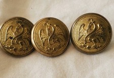 Antique 19th C. Mexican Military Buttons Lot of 3 Horstmann Bros & Allien NY picture
