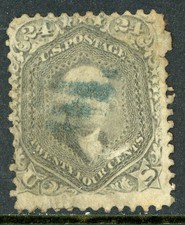 USA 1862 Washington 24¢ Pale Grey Violet Scott #70 VFU E472 picture