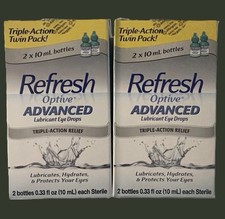 (2) REFRESH OPTIVE 0.33oz Advanced Lubricant Eye Drops Exp 2027 picture